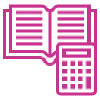 Open book and calculator icon