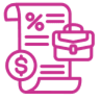 Financial document icon with percentage symbol
